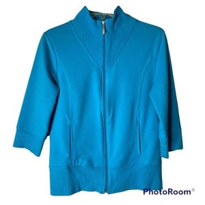 Danskin Women’s Blue Full Zip Sweatshirt Jacket Cotton Polyester Medium